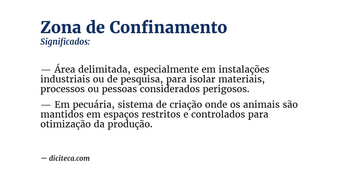 Significado de zona de confinamento