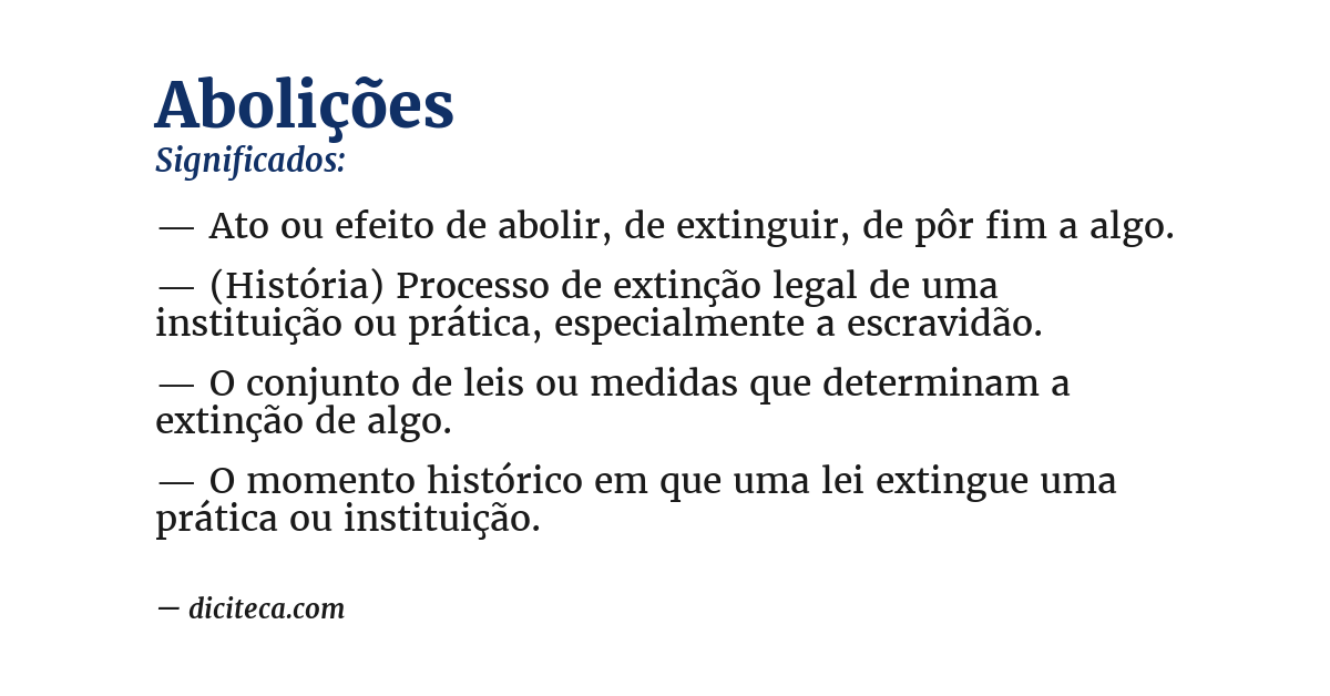 Significado de abolições