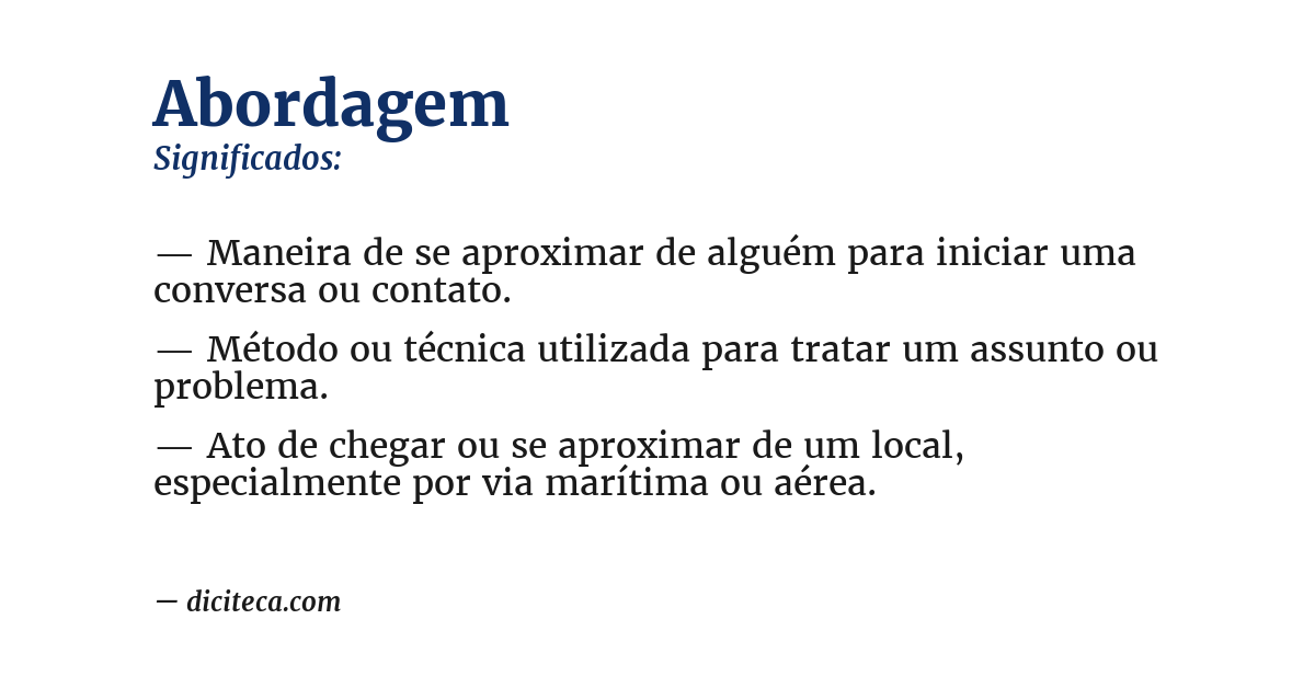Significado de abordagem