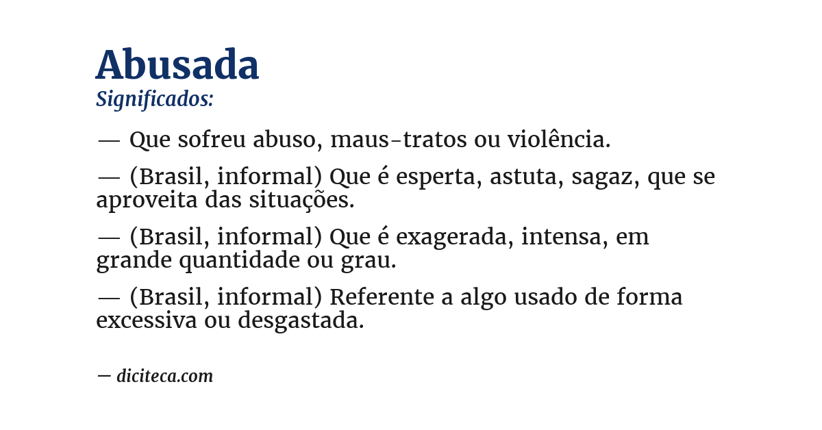 Significado de abusada