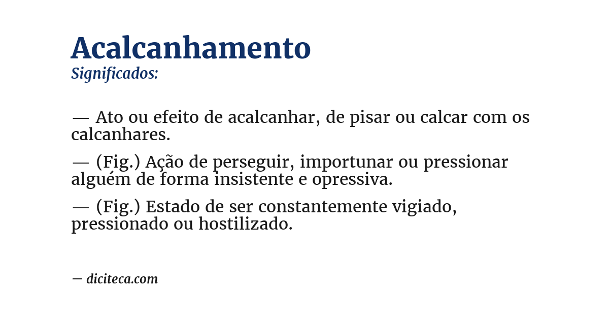 Significado de acalcanhamento
