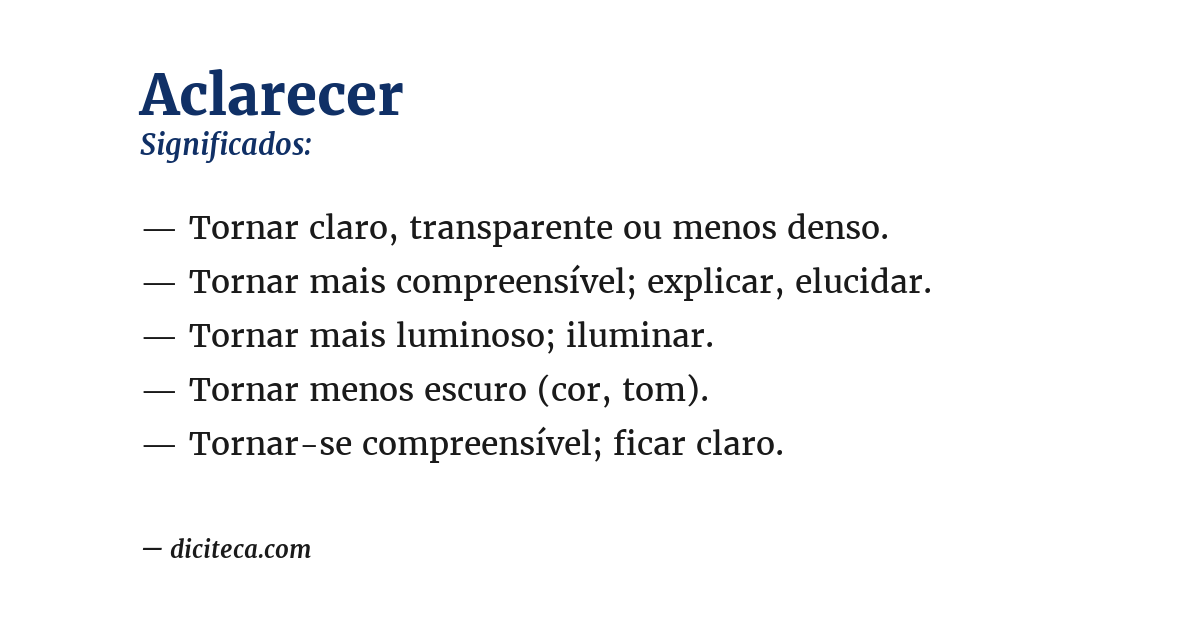 Significado de aclarecer