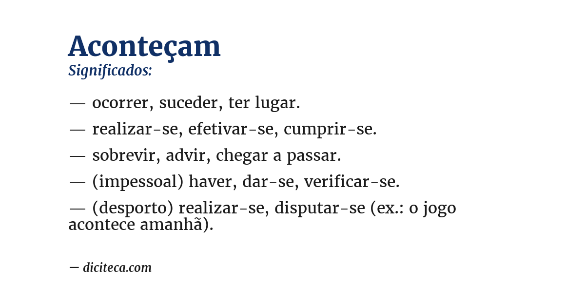 Significado de aconteçam