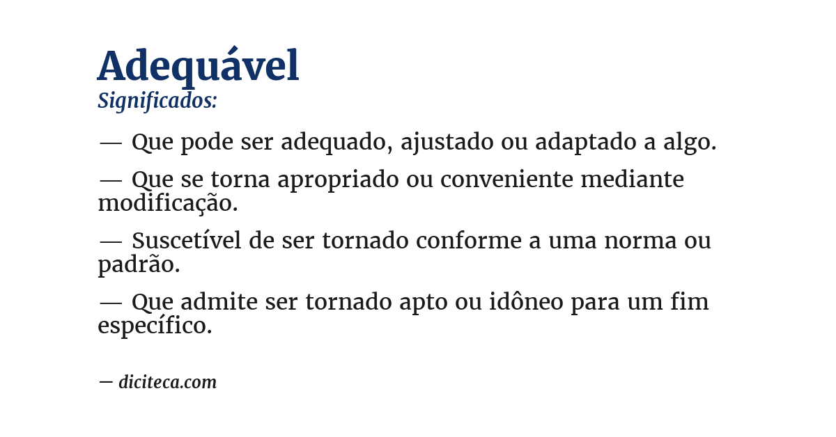 Significado de adequável