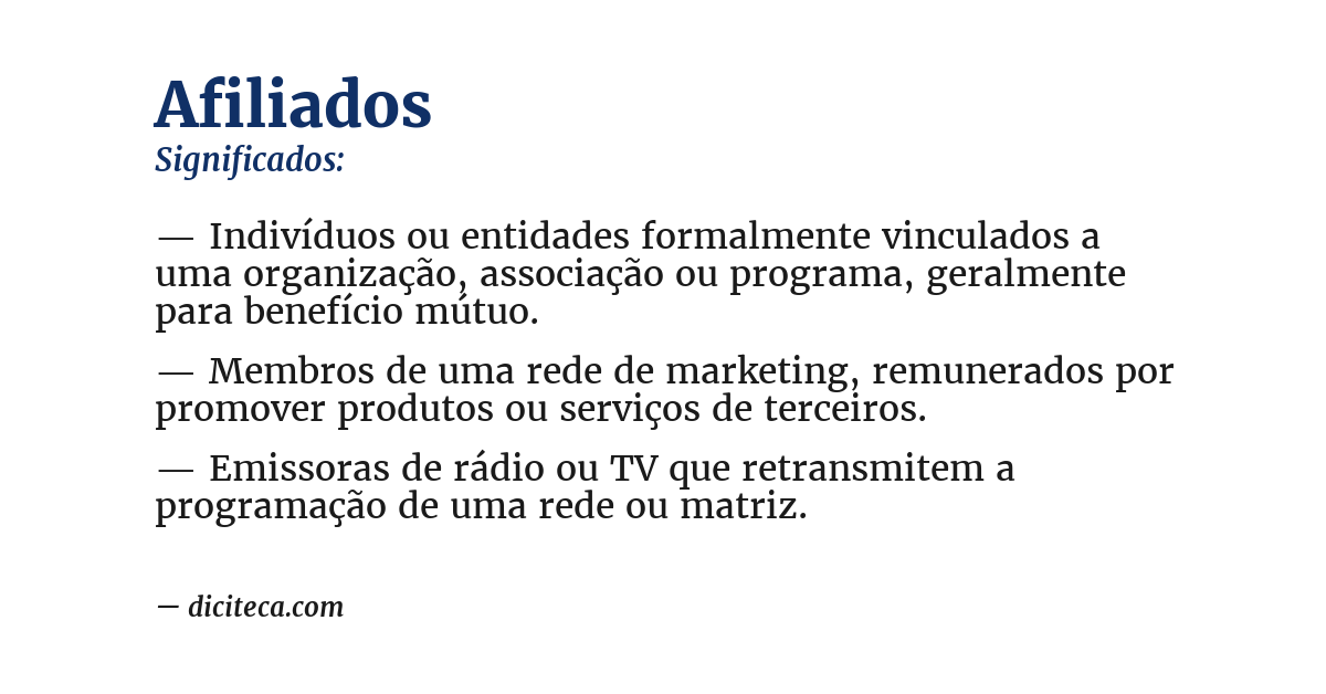Significado de afiliados
