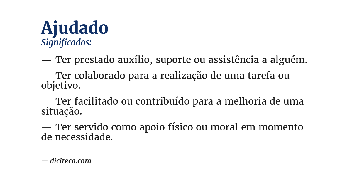 Significado de ajudado