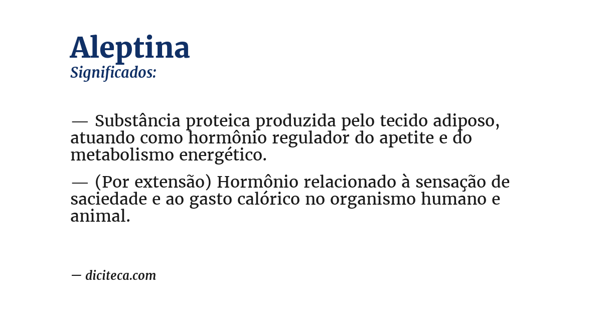 Significado de aleptina