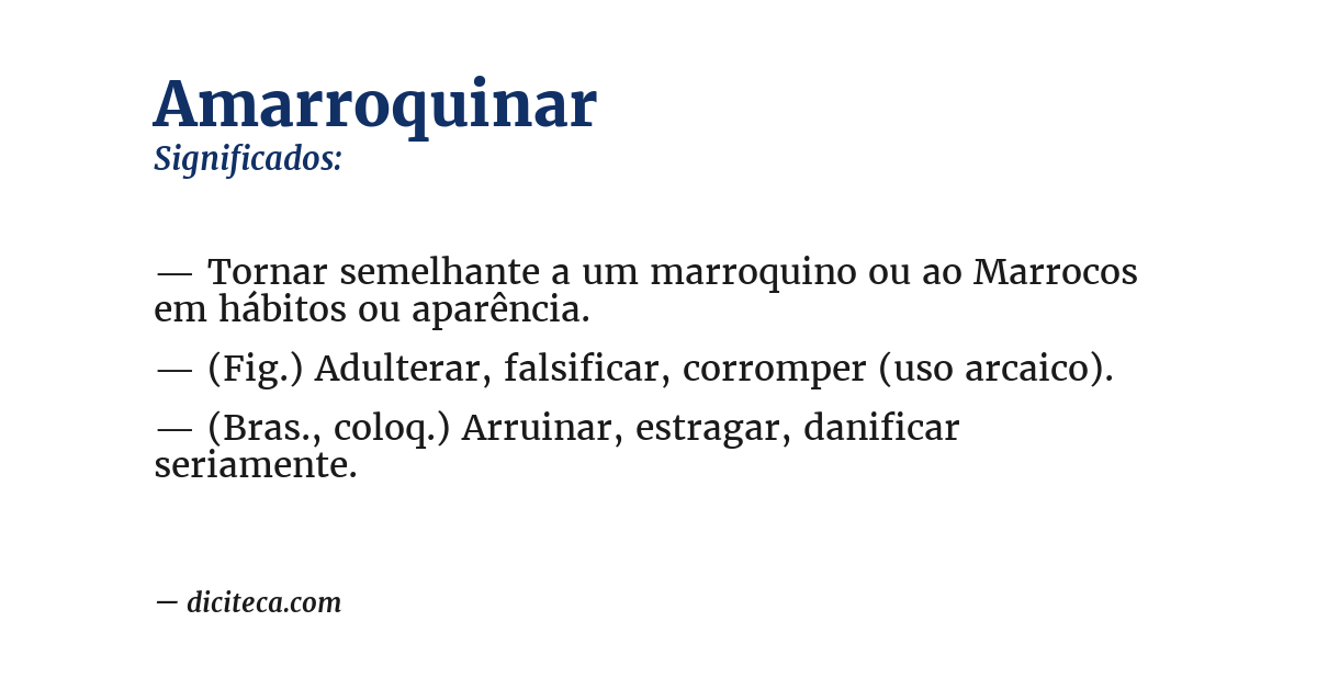 Significado de amarroquinar