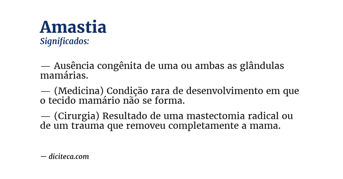 Significado de amastia