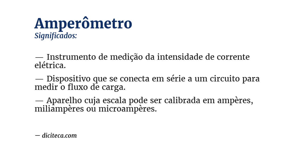 Significado de amperômetro