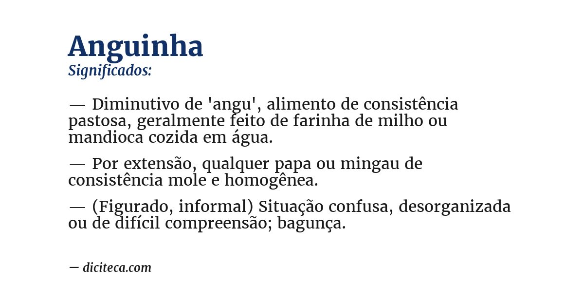 Significado de anguinha