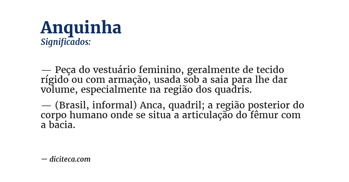 Significado de anquinha