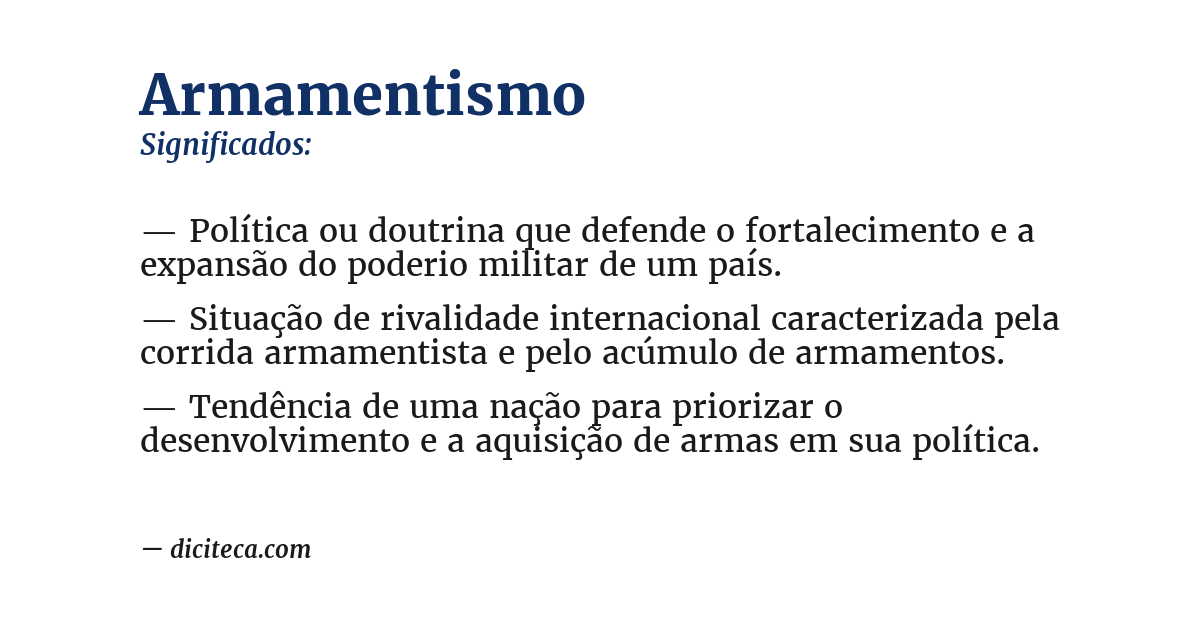 Significado de armamentismo
