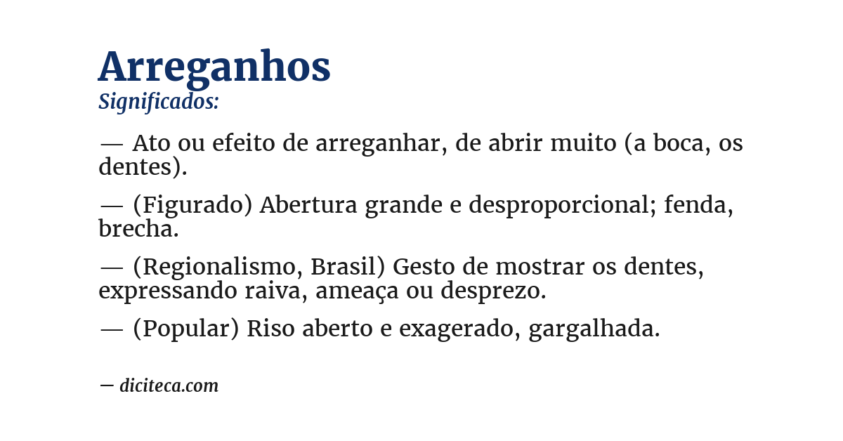 Significado de arreganhos