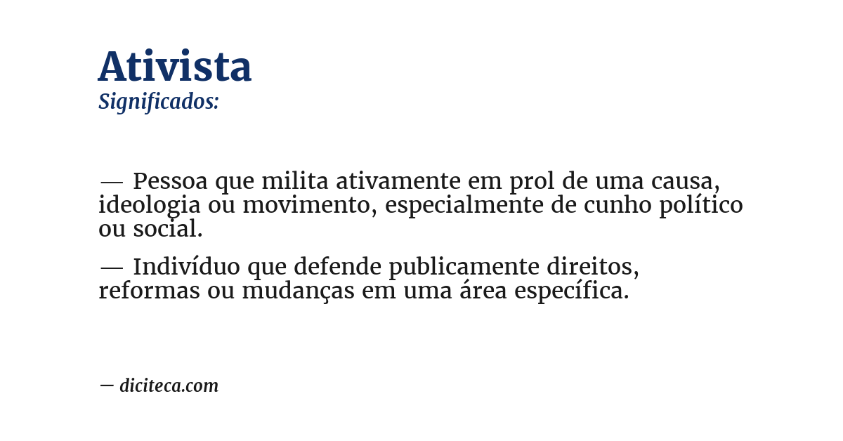 Significado de ativista