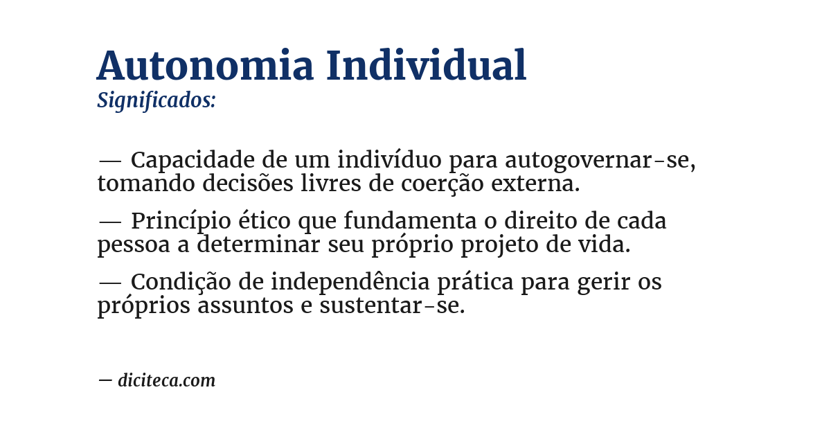 Significado de autonomia individual