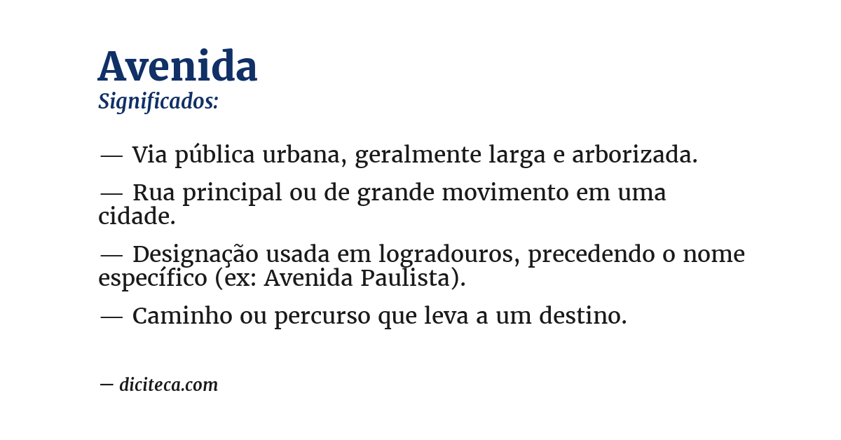 Significado de avenida