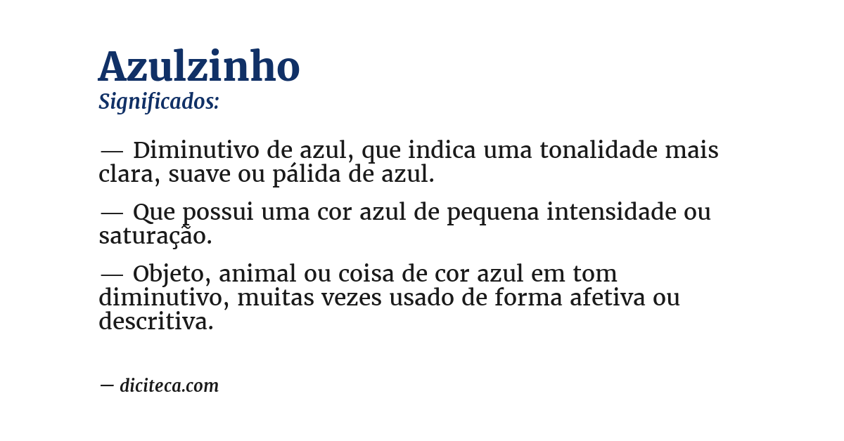 Significado de azulzinho