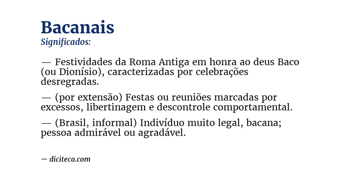 Significado de bacanais