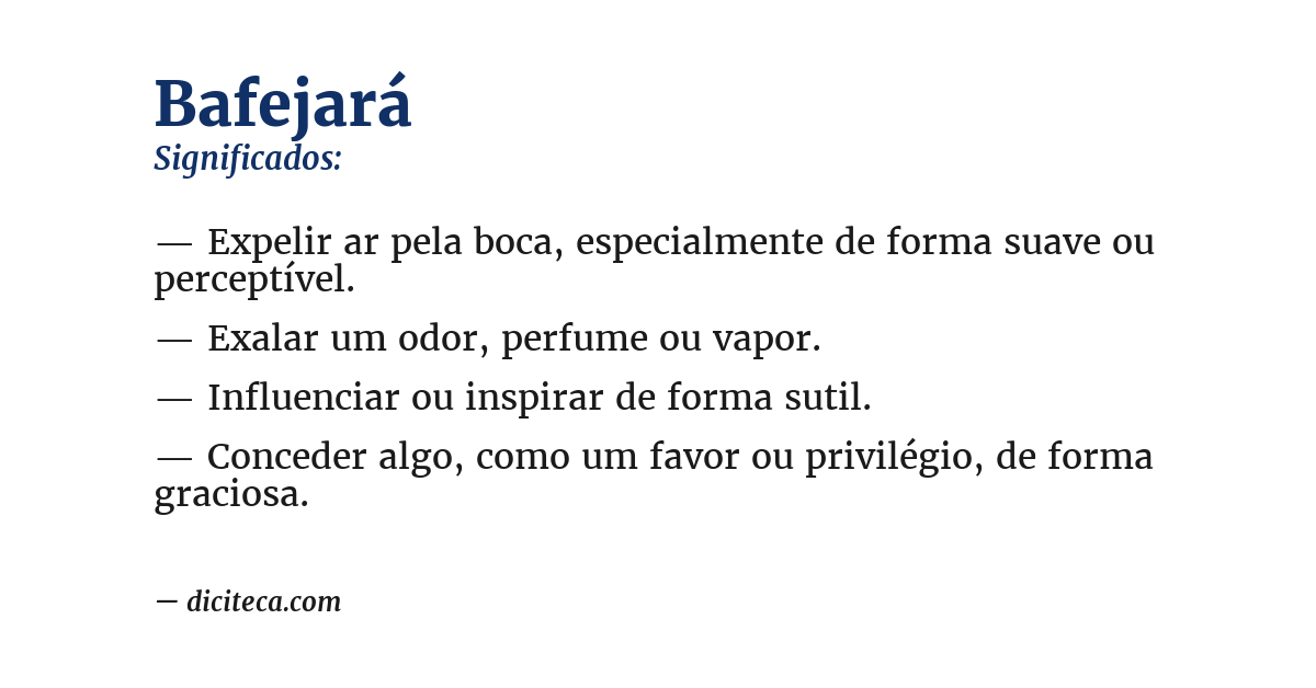 Significado de bafejará