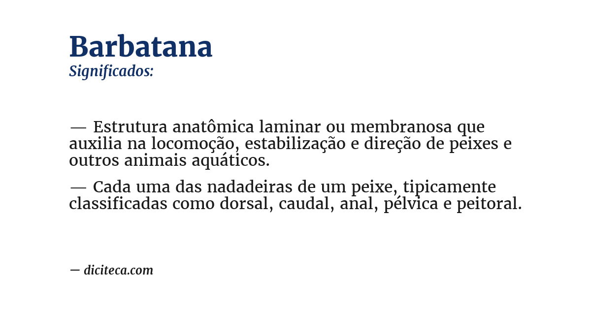 Significado de barbatana