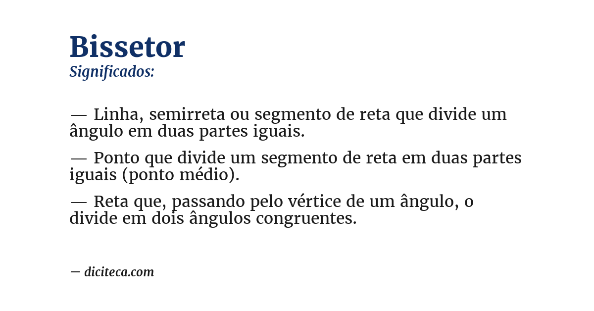 Significado de bissetor