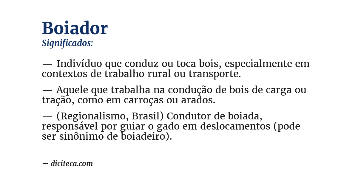 Significado de boiador