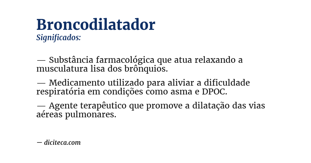 Significado de broncodilatador