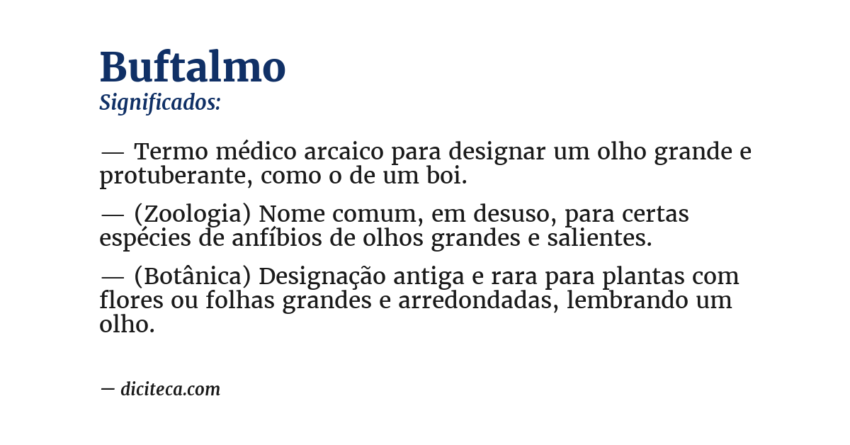 Significado de buftalmo