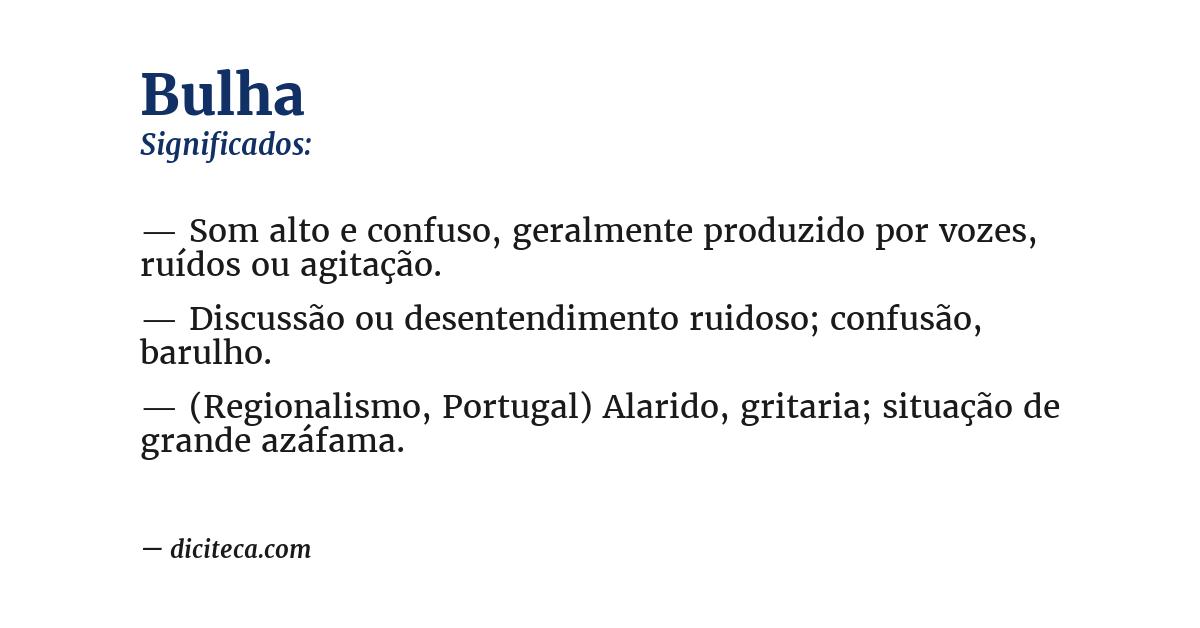 Significado de bulha
