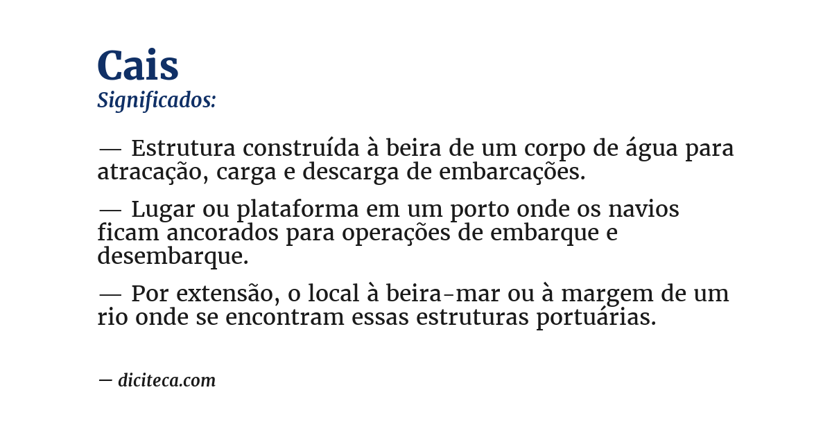 Significado de cais