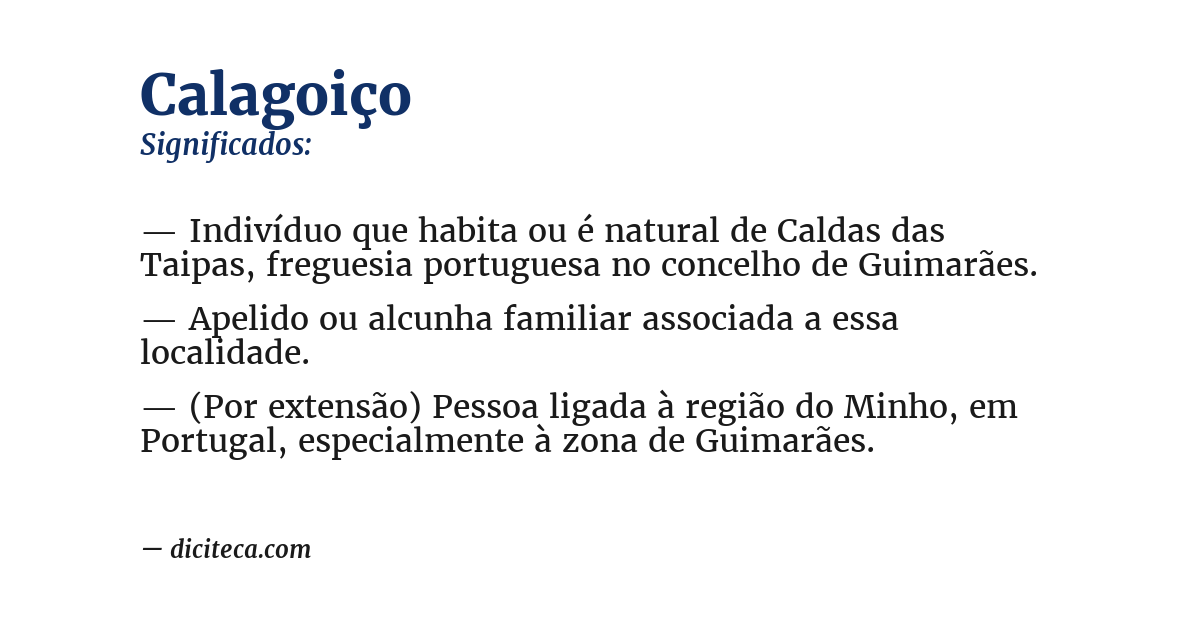 Significado de calagoiço