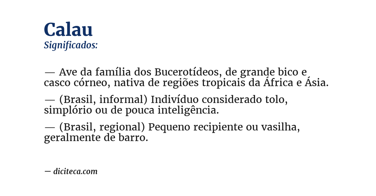 Significado de calau