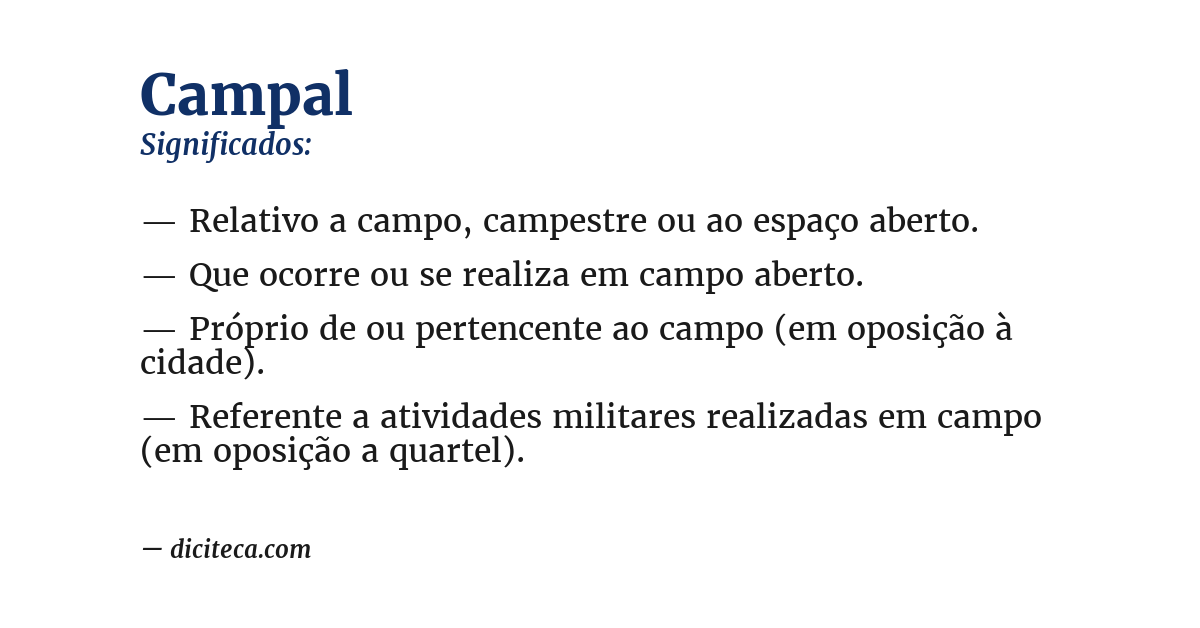 Significado de campal