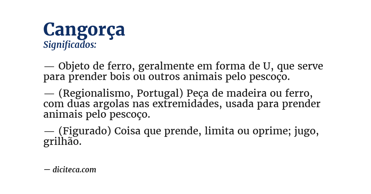 Significado de cangorça