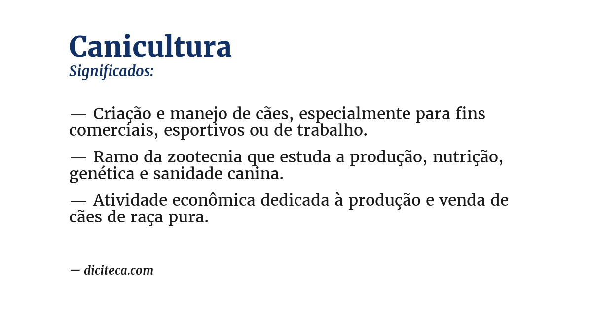 Significado de canicultura