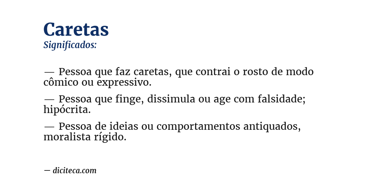 Significado de caretas