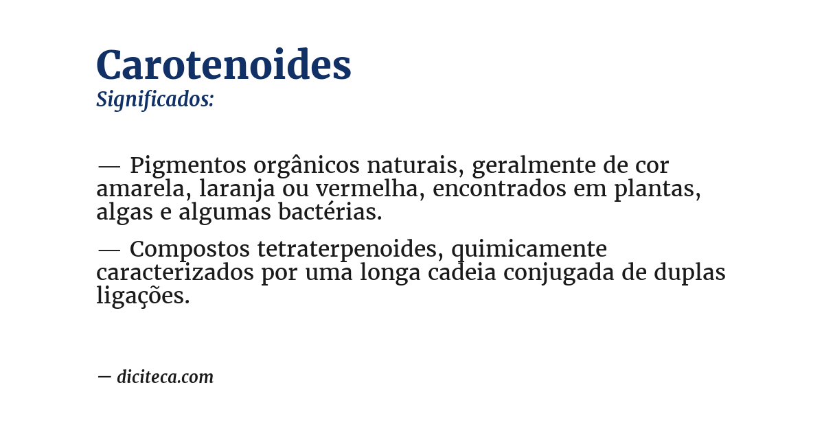 Significado de carotenoides