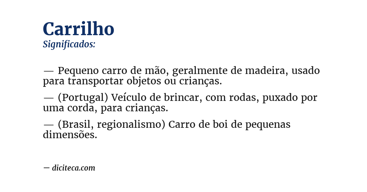 Significado de carrilho