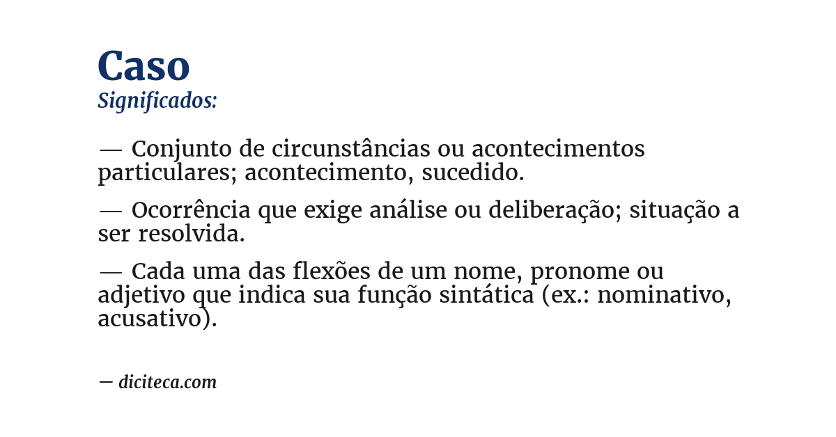 Significado de caso