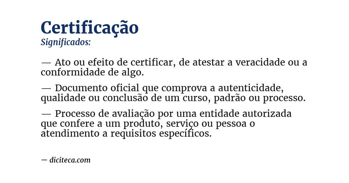 Significado de certificação