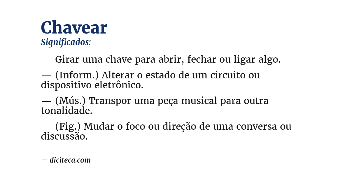 Significado de chavear