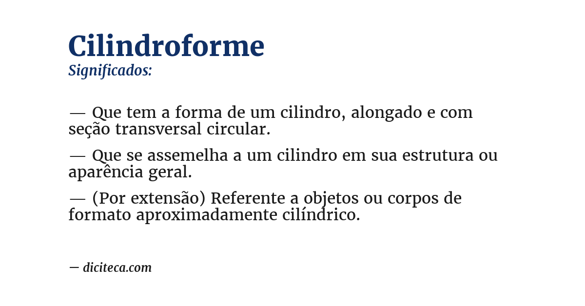 Significado de cilindroforme