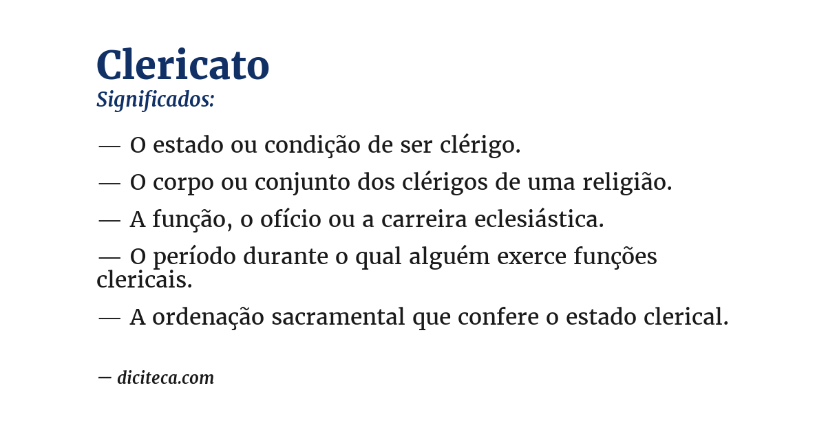 Significado de clericato