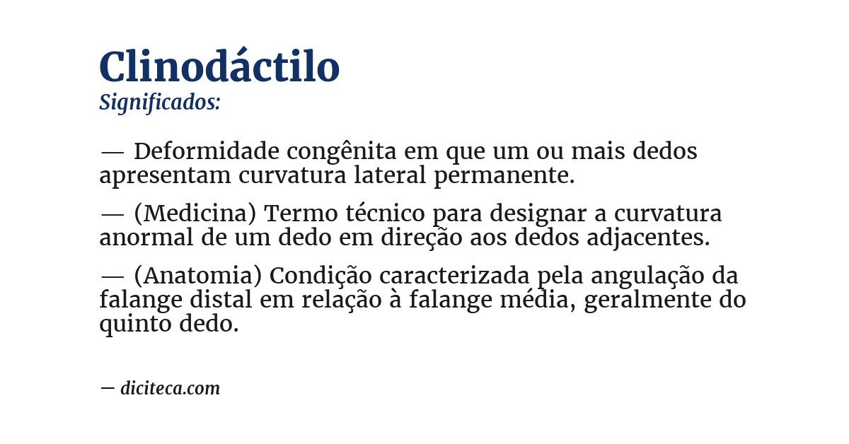 Significado de clinodáctilo