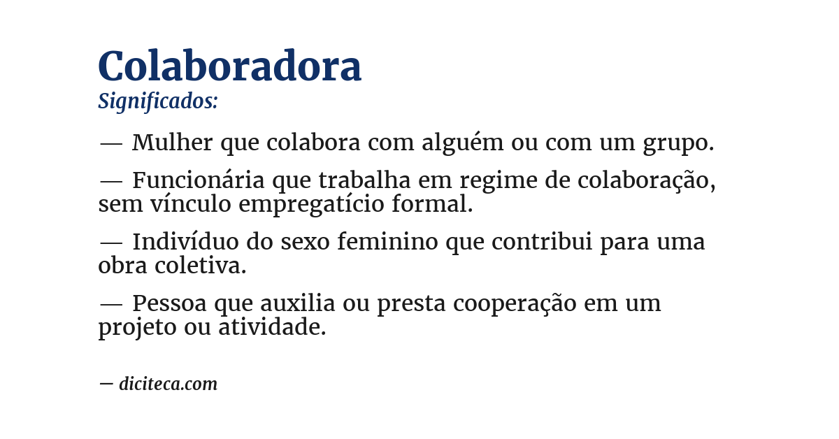 Significado de colaboradora