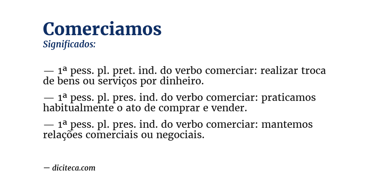 Significado de comerciamos