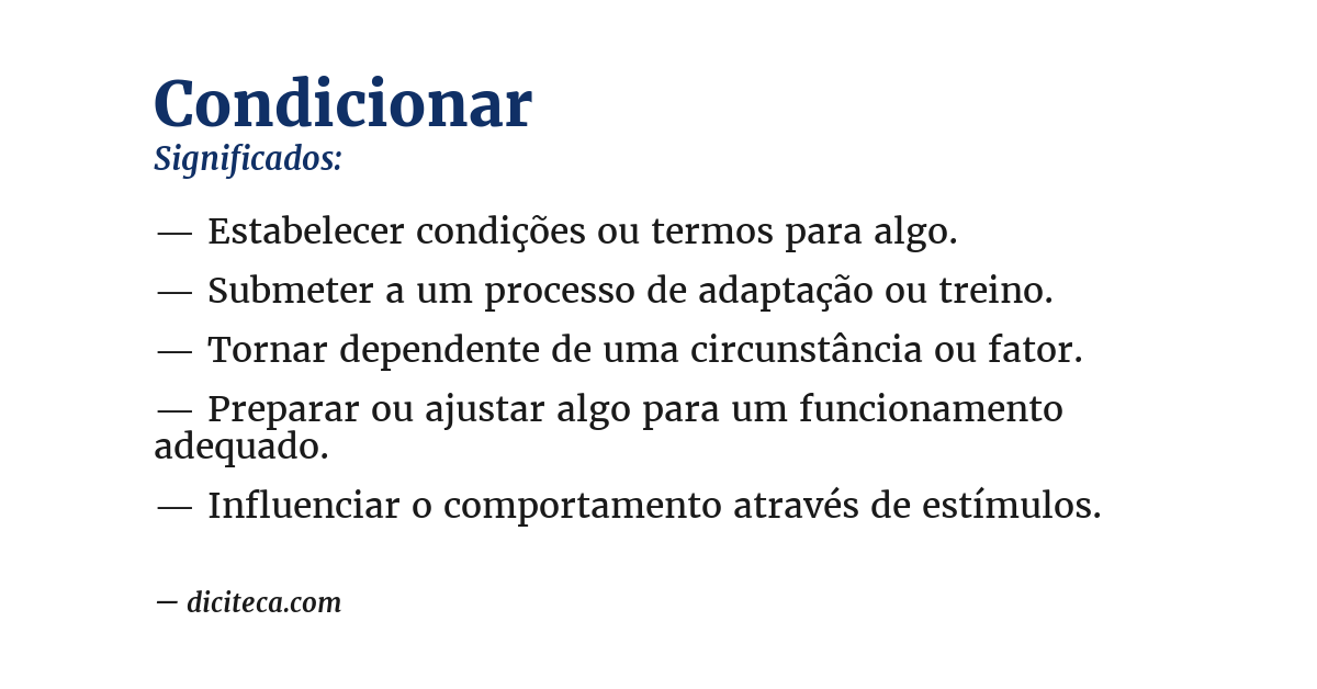 Significado de condicionar
