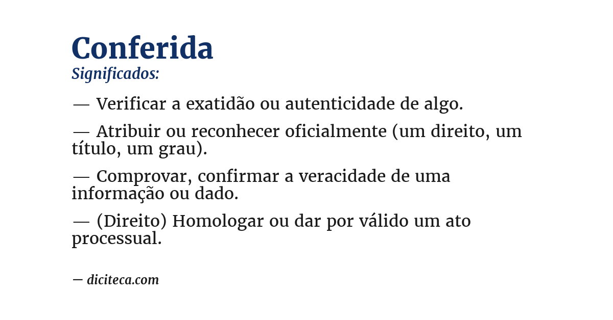 Significado de conferida