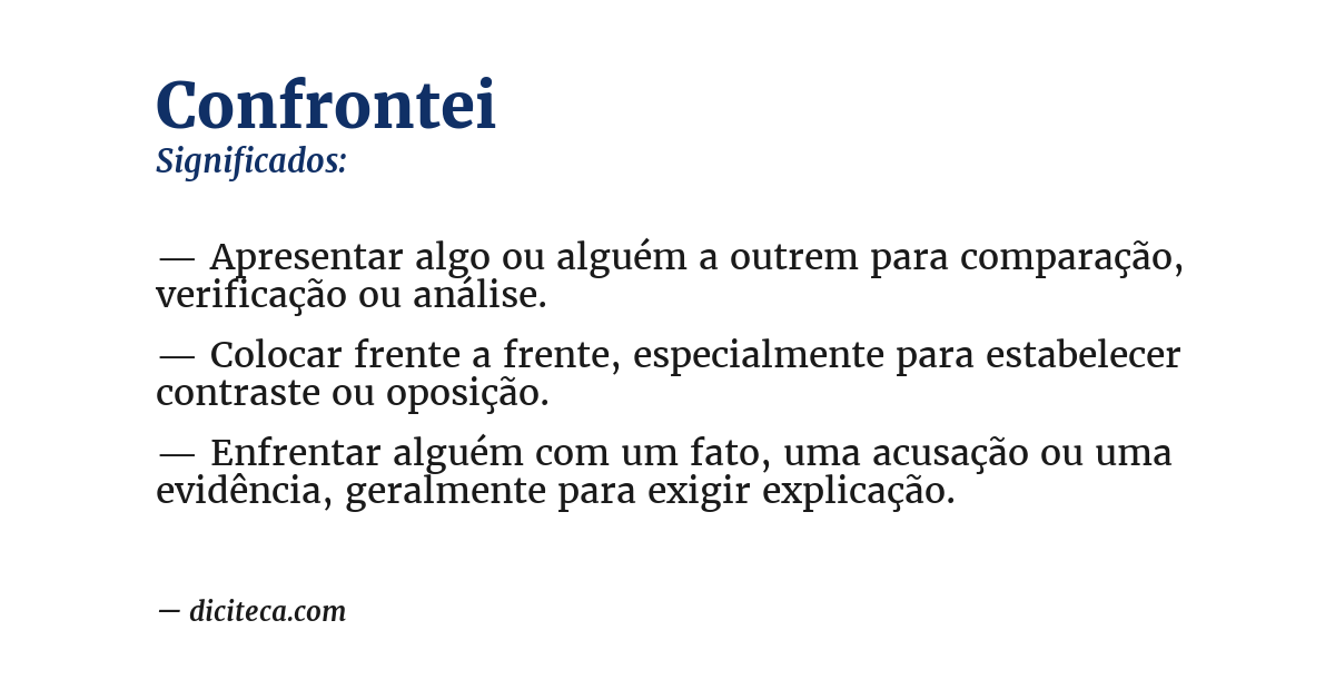 Significado de confrontei